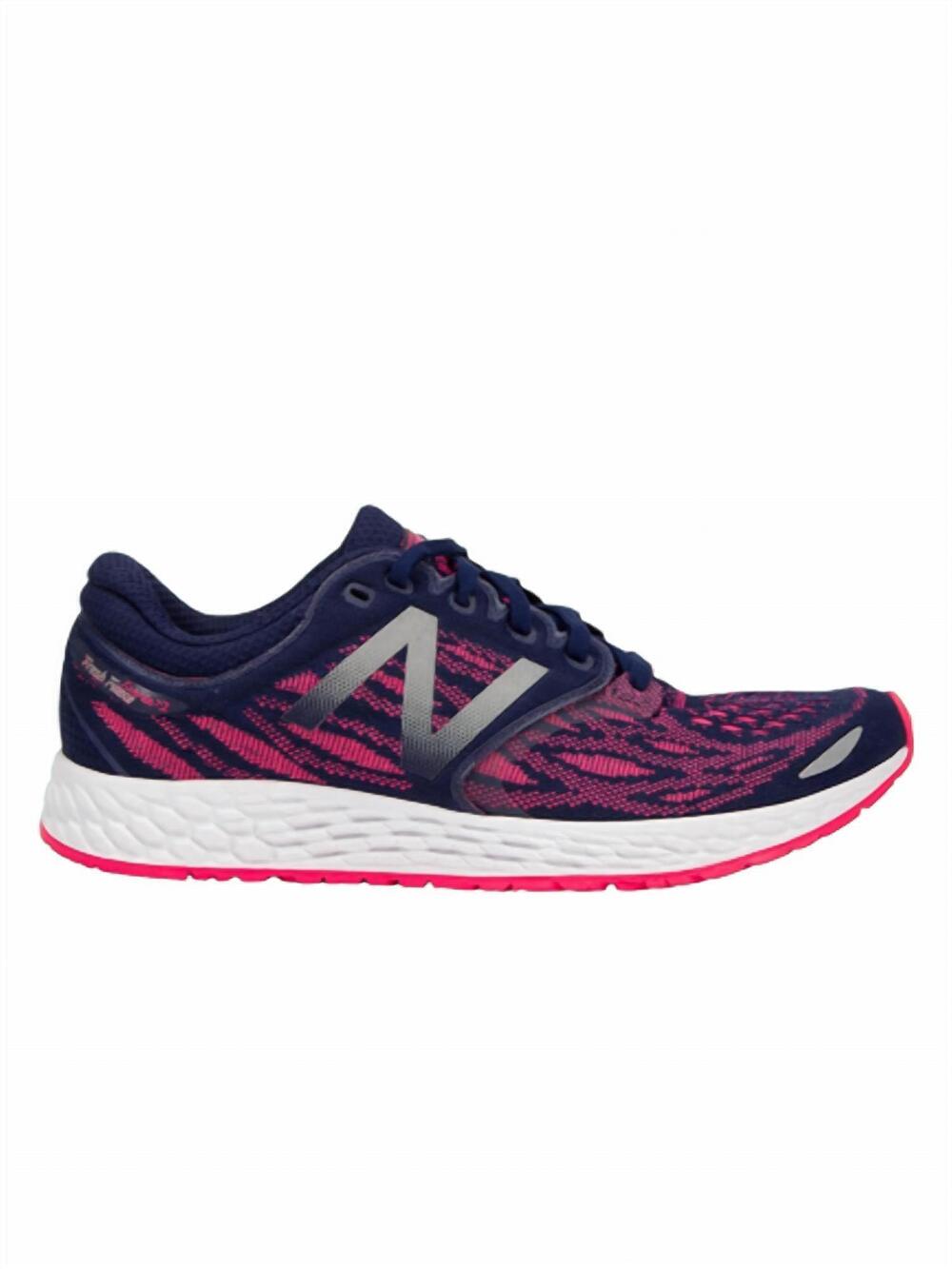 NEW NEW BALANCE women's fresh foam zante v3 running shoe in denim / pink